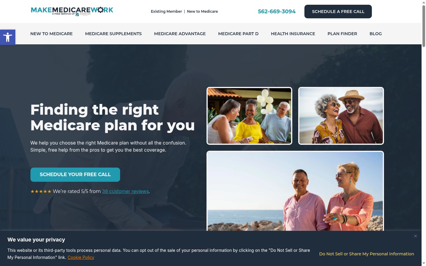 Screenshot del banner di consenso mostrato prima di qualsiasi interazione