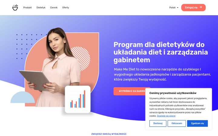 Screenshot of makemediet.com