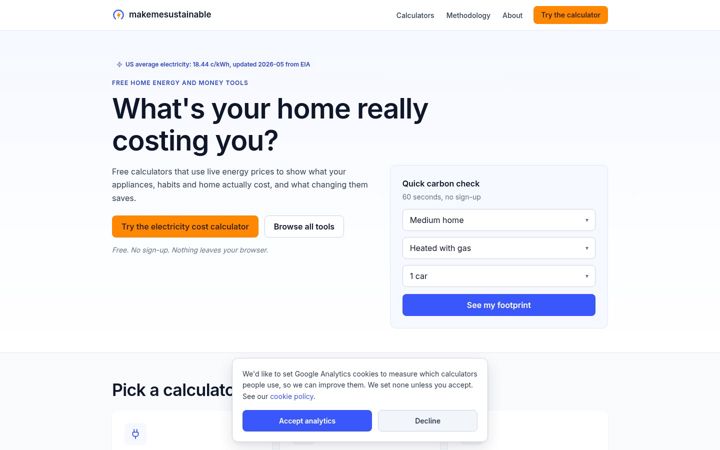 Screenshot of makemesustainable.com