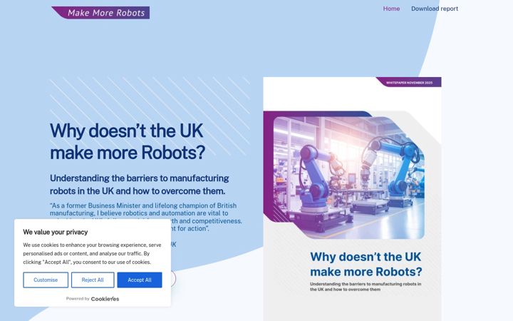 Screenshot of makemorerobots.uk