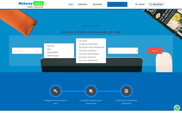 Screenshot of makemyjobs.in