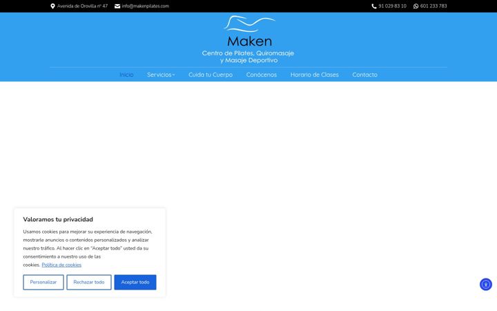 Screenshot of makenpilates.com