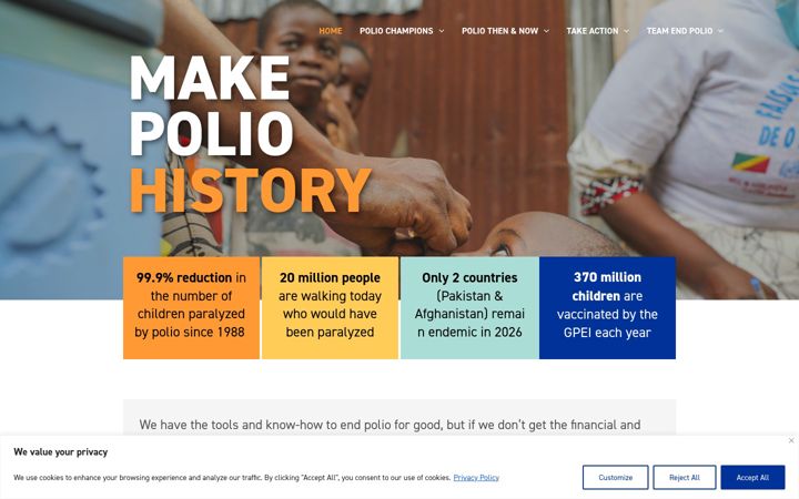 Screenshot of makepoliohistory.org