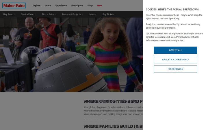 Screenshot of makerfaire.com