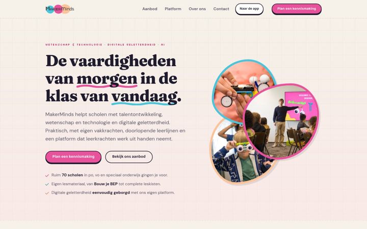 Screenshot of makerminds.nl