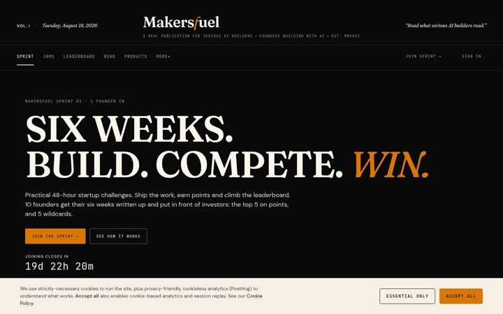 Screenshot of makersfuel.com