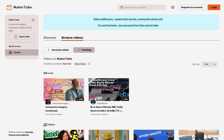 Screenshot of makertube.net