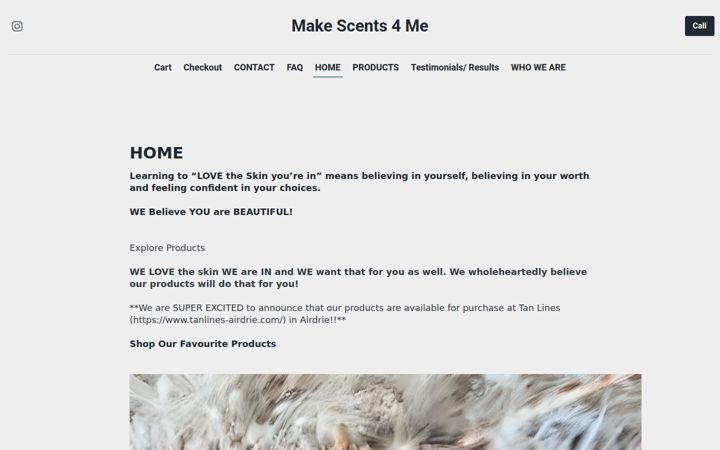 Snímek obrazovky makescents4me.ca