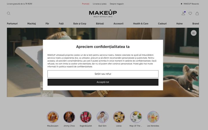Екранна снимка на makeup.ro