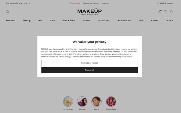 Screenshot of makeup.uk