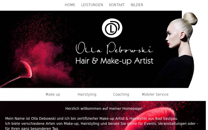 Screenshot of makeupartist-debowski-saulgau.de