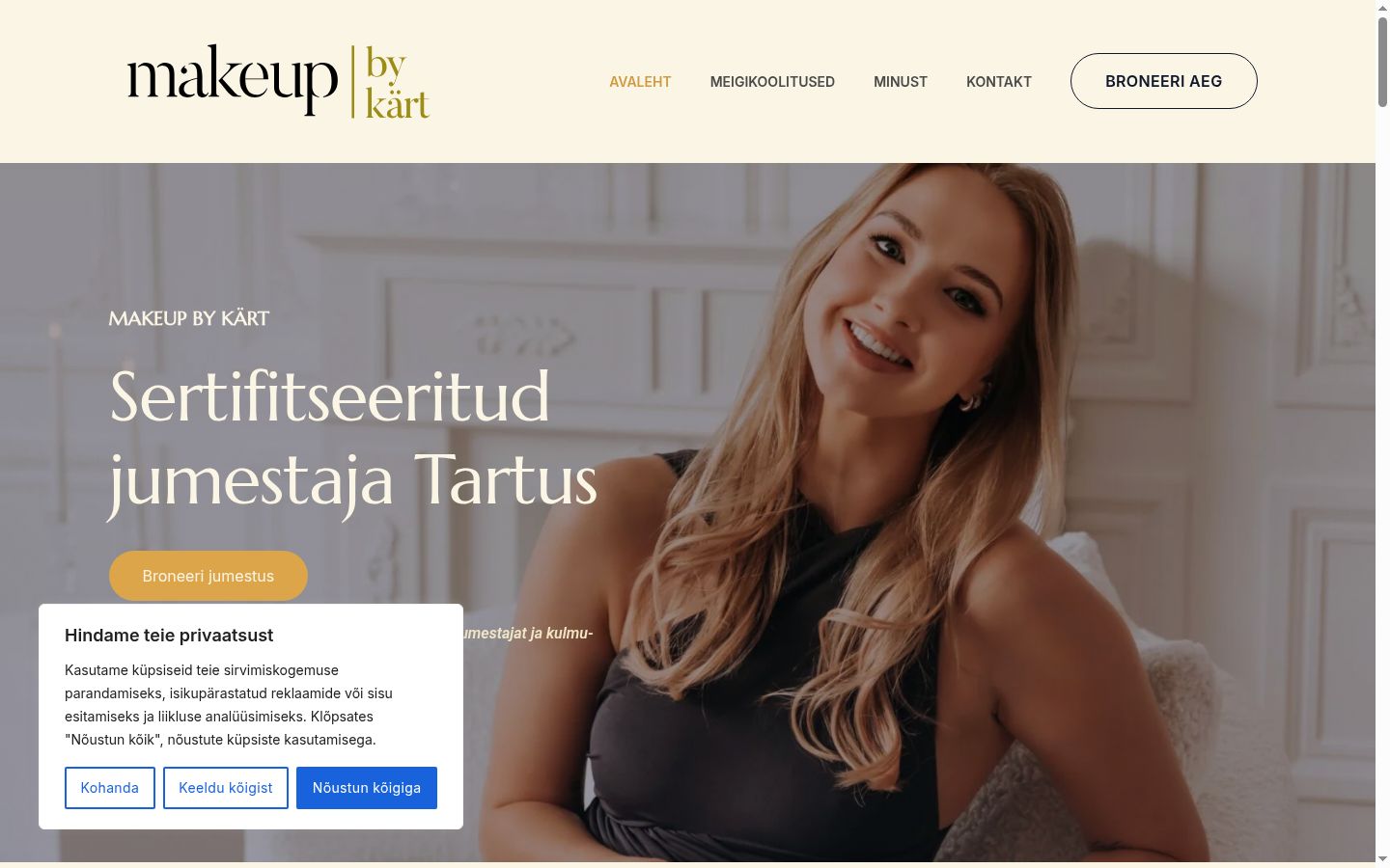 Capture d'écran de la bannière de consentement affichée avant toute interaction