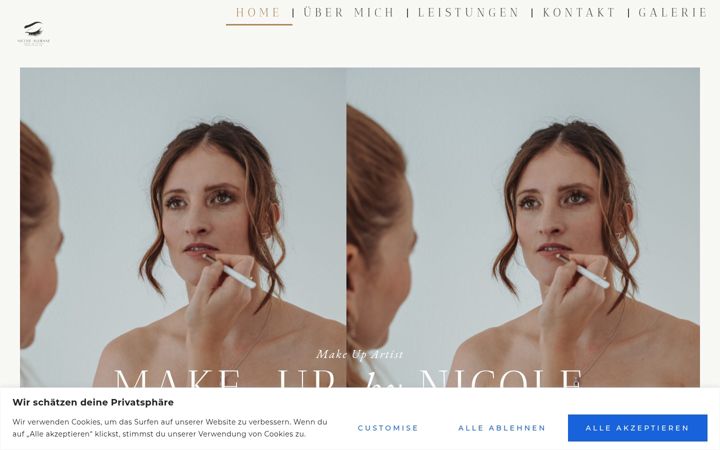 Screenshot of makeupbynicole.de