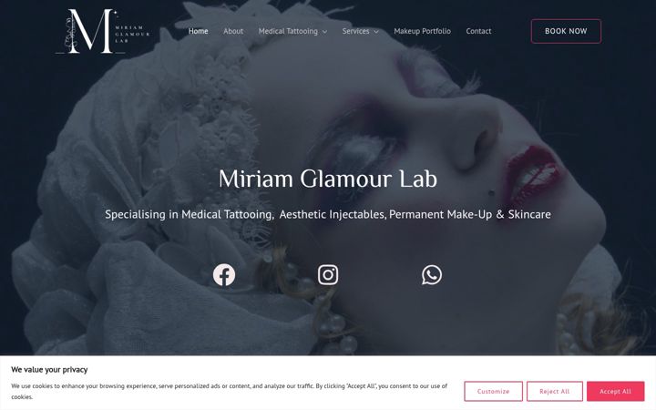 Screenshot of makeupmdl.co.uk