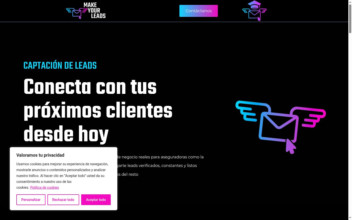 Screenshot del banner di consenso mostrato prima di qualsiasi interazione