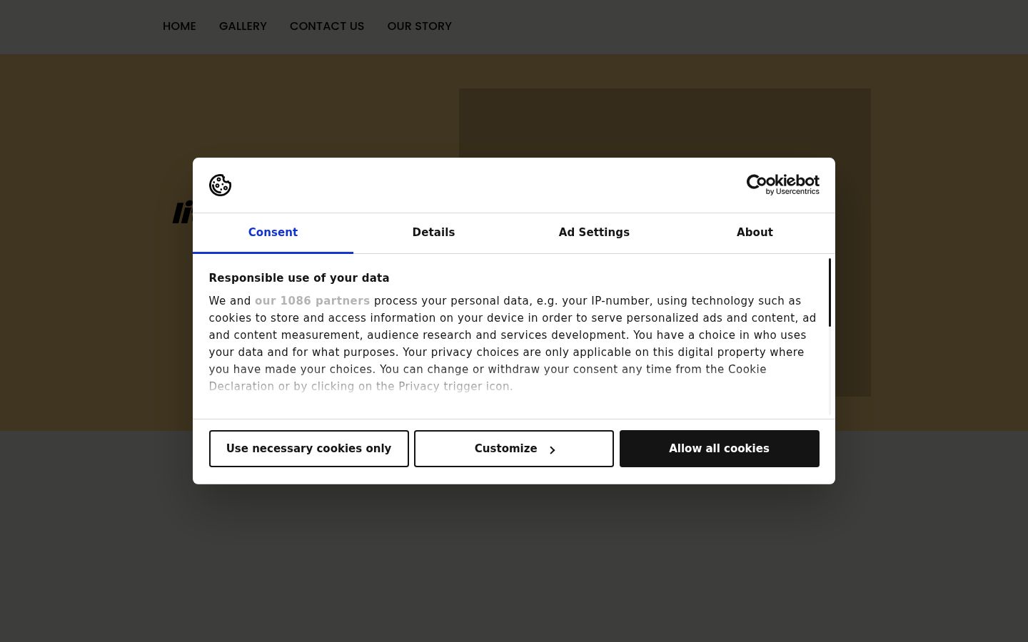 Capture d'écran de la bannière de consentement affichée avant toute interaction