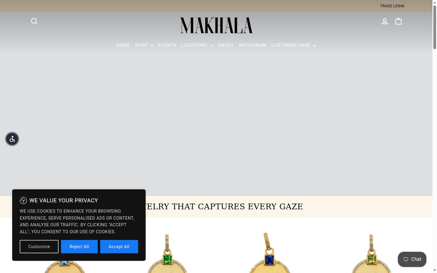 Screenshot of the consent banner shown before any interaction
