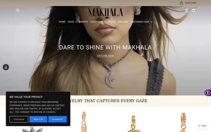 Screenshot of makhaladesigns.com