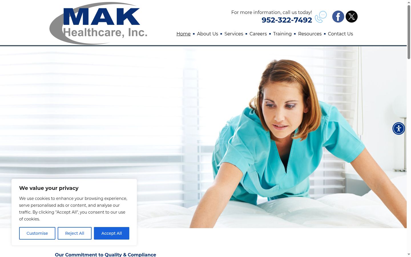 Screenshot of the consent banner shown before any interaction