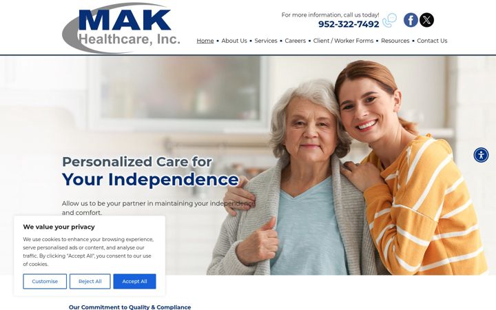 Screenshot of makhealthcareinc.com