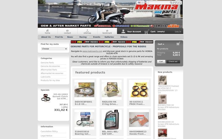 Screenshot of makinaparts.com