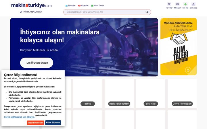 Screenshot of makinaturkiye.com
