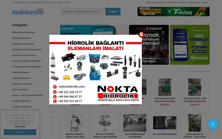 Captură de ecran a makinecim.com