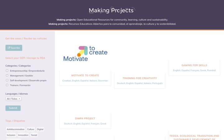 Screenshot of makingprojects.org