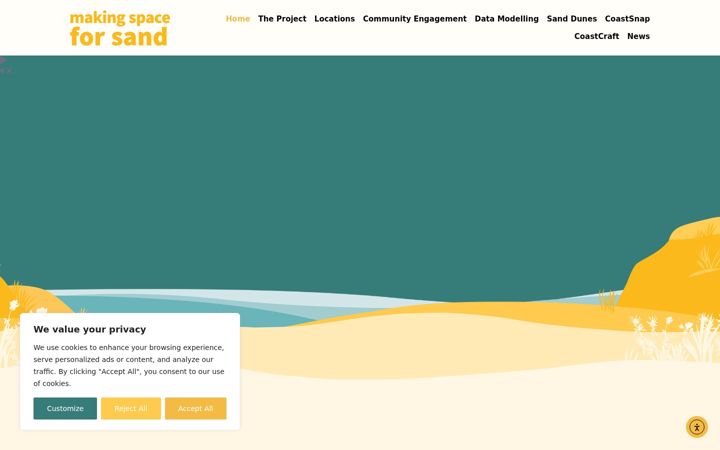 Screenshot of makingspaceforsand.co.uk