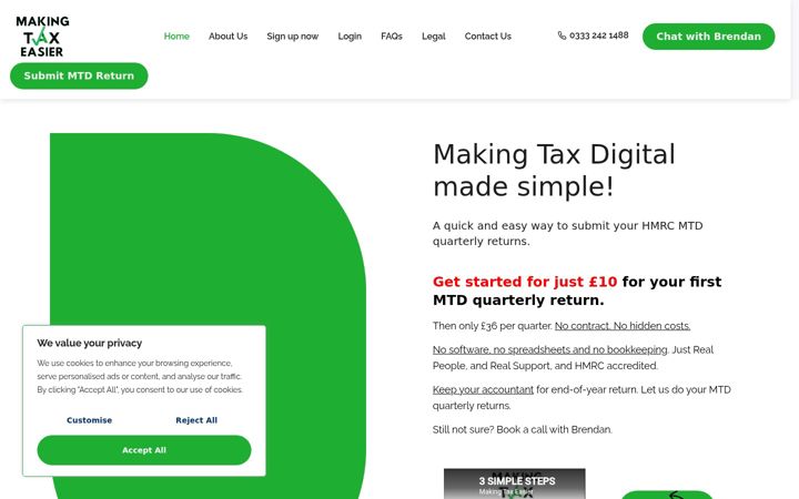 Screenshot of makingtaxeasier.co.uk