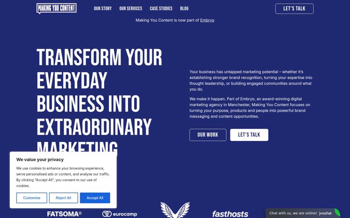 Screenshot of makingyoucontent.com