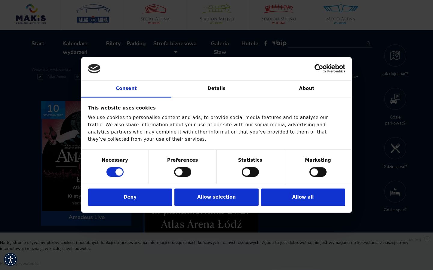 Screenshot del banner di consenso mostrato prima di qualsiasi interazione