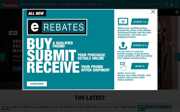 Screenshot of makitatools.com