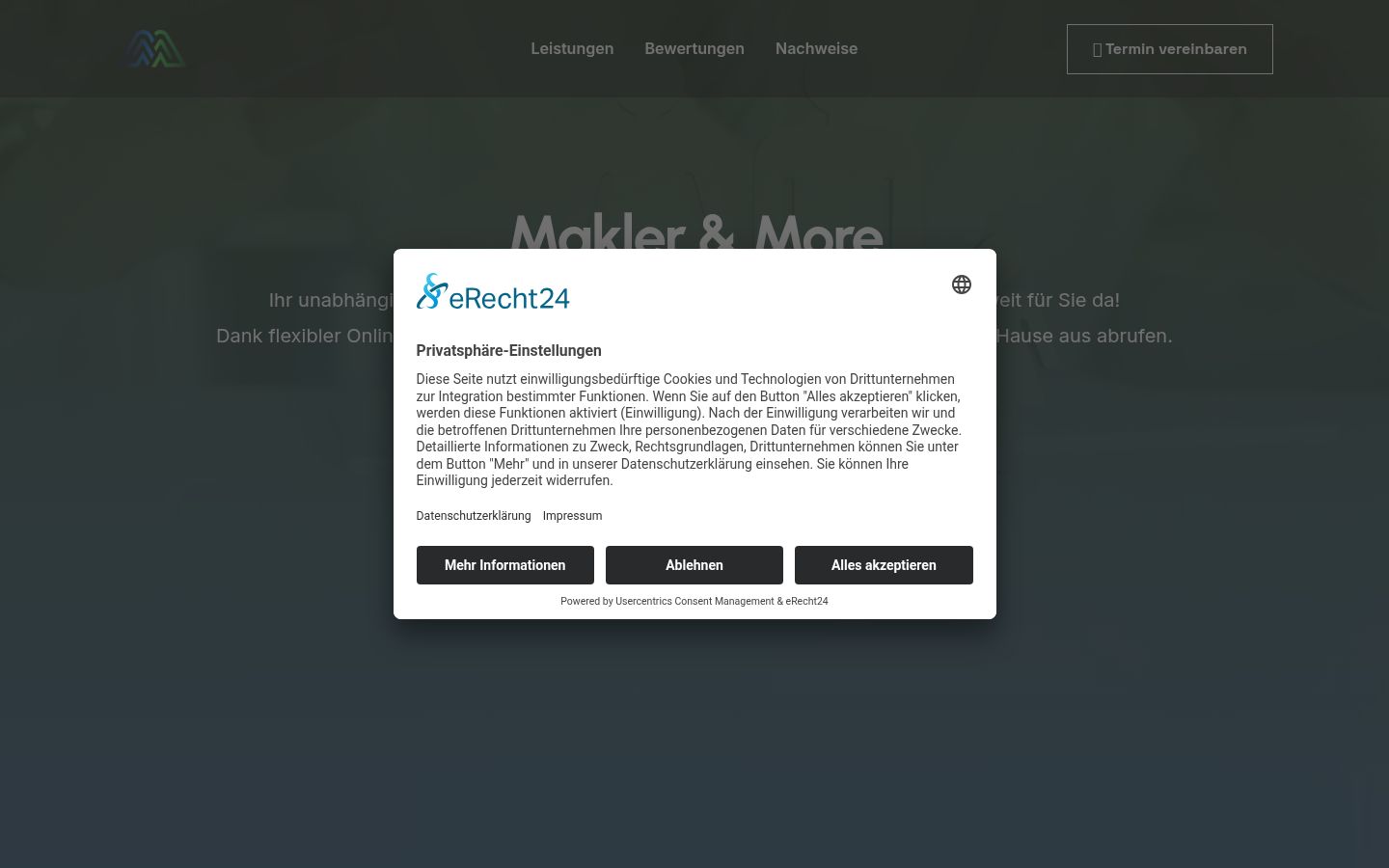 Screenshot tal-banner tal-kunsens muri qabel kwalunkwe interazzjoni