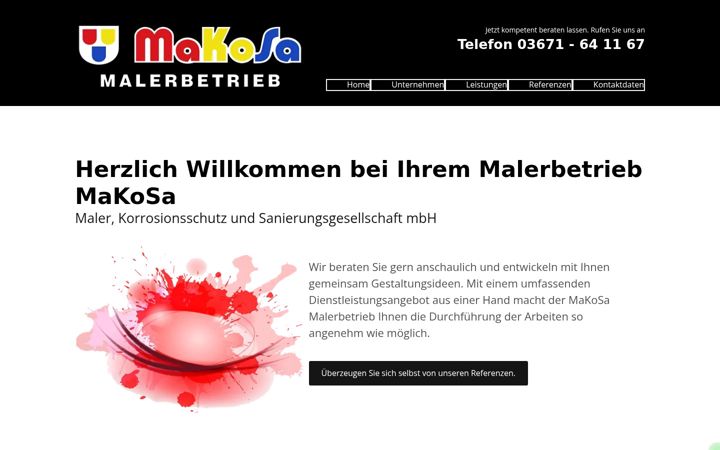 Screenshot of makosa.de