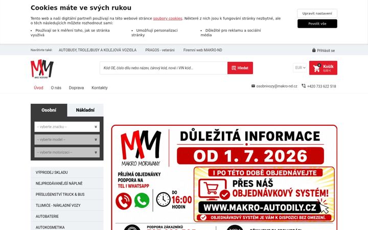 Екранна снимка на makro-autodily.cz