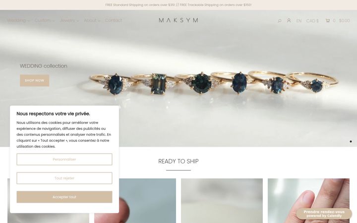 Screenshot of maksymjoaillerie.com
