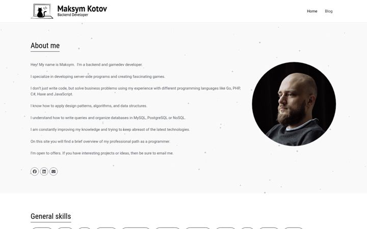 Screenshot of maksymkotov.com