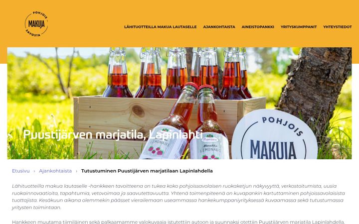 Screenshot of makujapohjoissavosta.fi