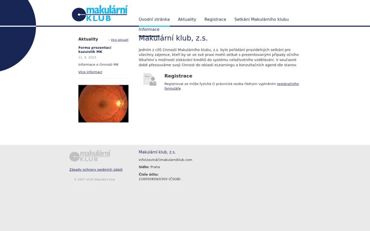 Screenshot of makularniklub.com