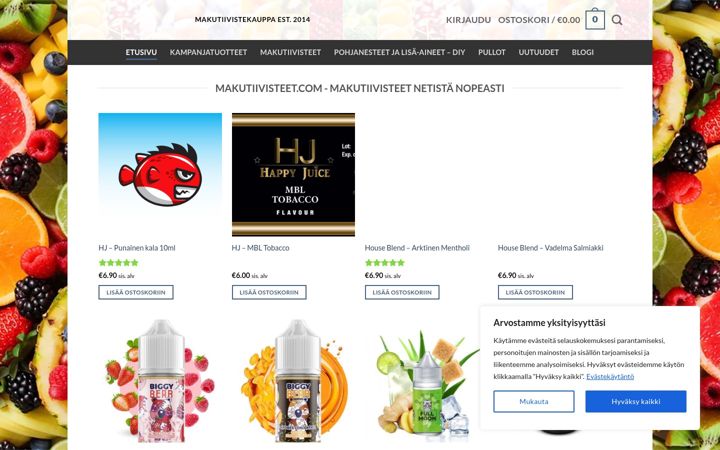 Screenshot of makutiivisteet.com