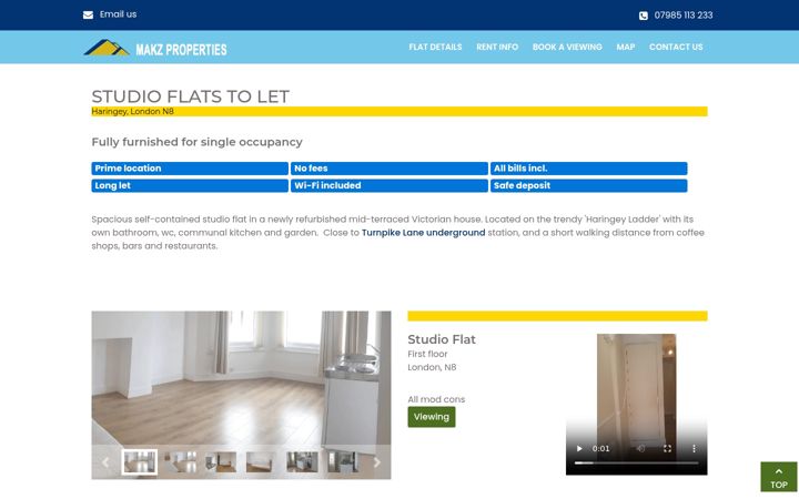 Captură de ecran a makzproperties.com