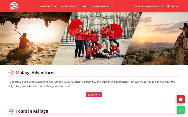 Screenshot of malagaadventures.com