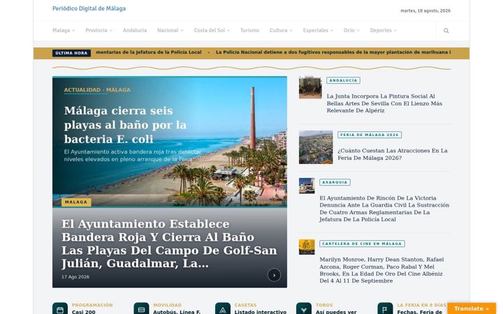Screenshot of malagaes.com