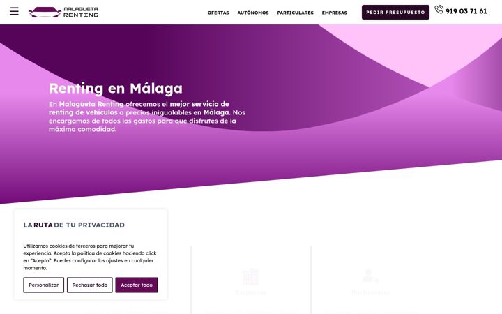 Screenshot of malagarenting.com