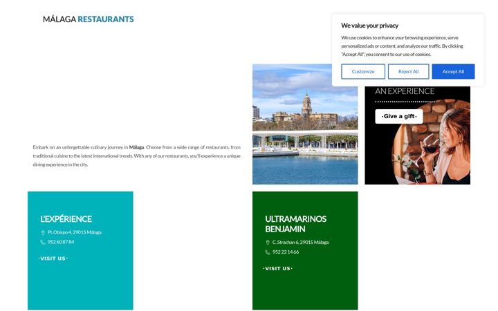 Screenshot of malagarestaurant.es