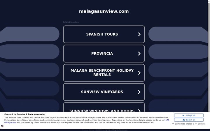 Screenshot of malagasunview.com