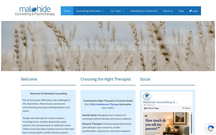 Screenshot of malahidecounselling.com