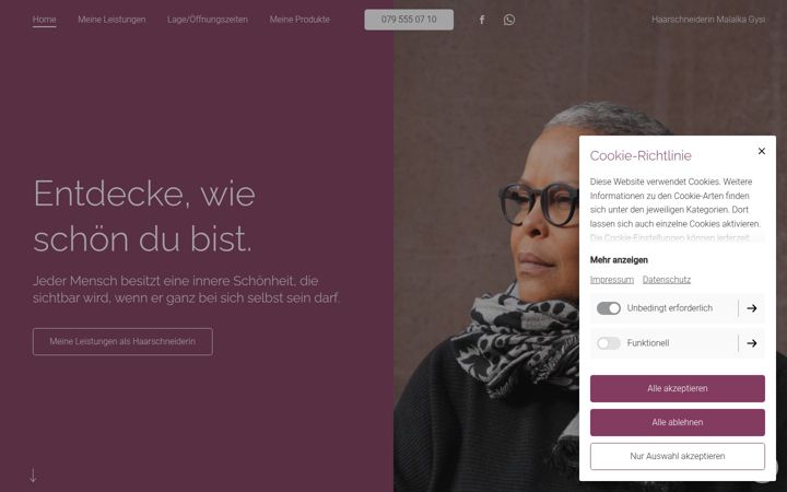 Screenshot of malaikagysi.ch