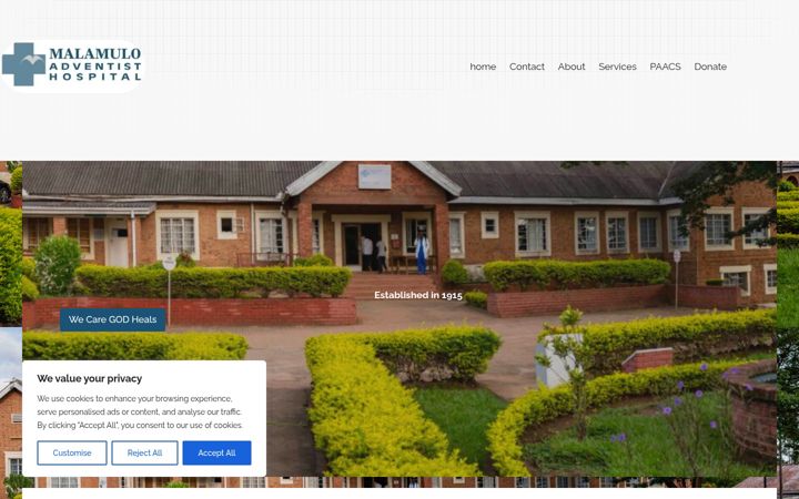 Screenshot of malamulohospital.org